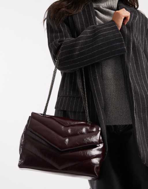 New Look - Sac porté épaule matelassé - Bordeaux, 3 de 4