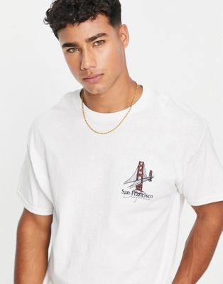 New Look San Francisco printed t-shirt in white