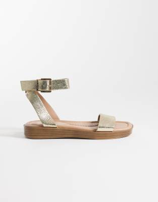 Sandalen in Gold mit überkreuztem Riemen Gold 37