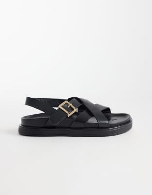 Sandalen in Schwarz mit Fersenriemen Schwarz 38