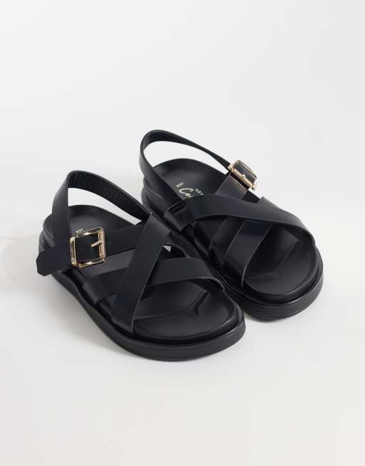 New Look – Sandalen in Schwarz mit Fersenriemen, 2 von 4