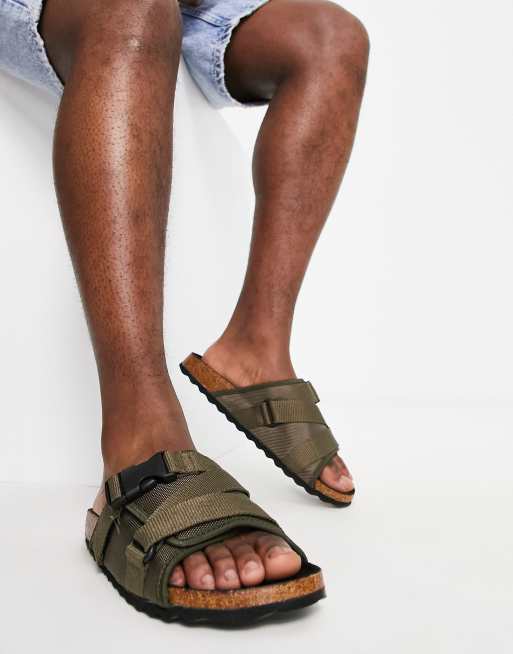New Look - Sandalen met bandje in donker kaki, 3 van 4