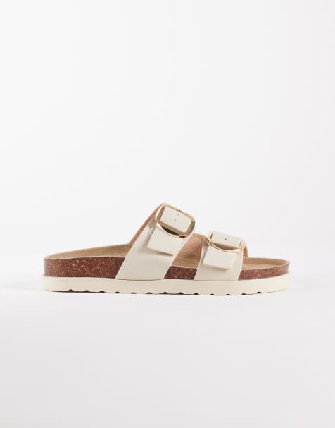 New Look - Sandalen met dubbele gesp in crème - view 1
