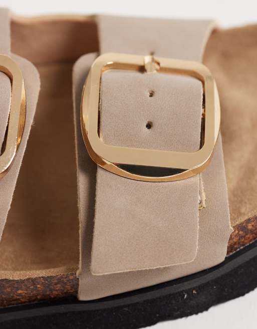 New Look - Sandalen met dubbele gesp in lichtbruin, 3 van 4
