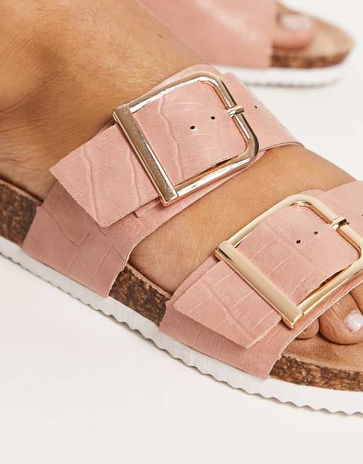 New Look Sandalen met dubbele gesp in roze