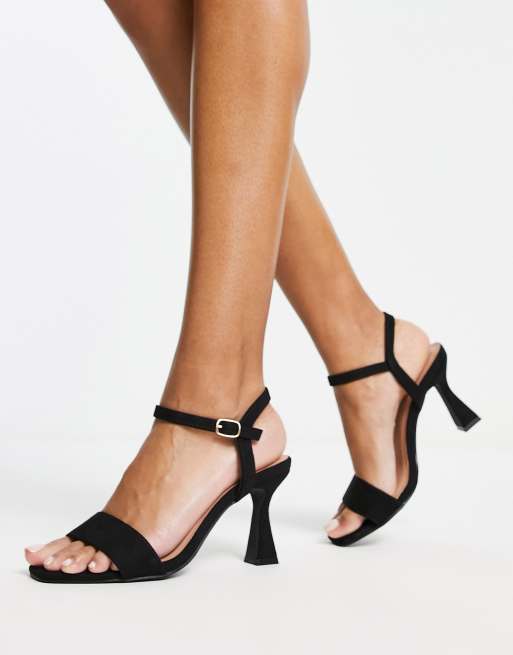 New Look - Sandalen met middelhoge flared hak in zwart