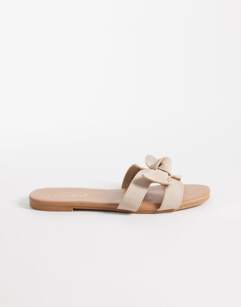 New Look - Sandalen met strikdetail in gebroken wit - view 1