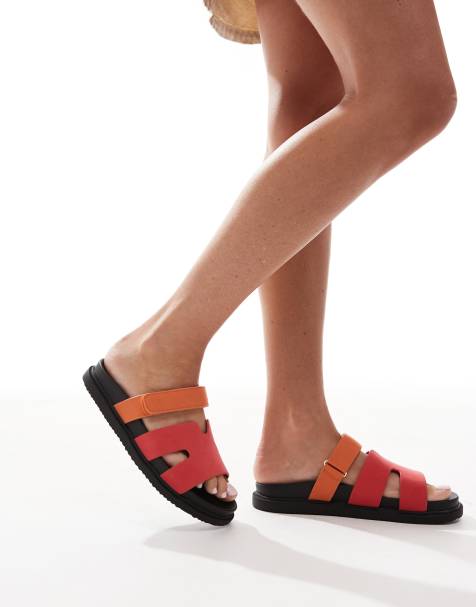 New Look - Sandalen met uitsnijdingen en klittenbandsluiting in rood - view 1