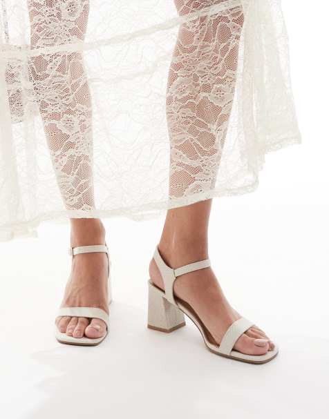 New Look – Sandaler i linnemix med blockklack - view 1