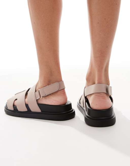 New Look - Sandales à brides croisées et bride arrière - Rose clair