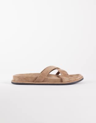 Sandales à brides multiples et entre-doigts - Marron-Brown 42