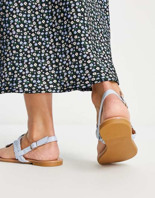 New Look Sandales brides tress es Bleu clair ASOS