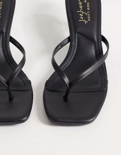 New Look - Sandales à entredoigt et petit talon - Noir, 2 de 4