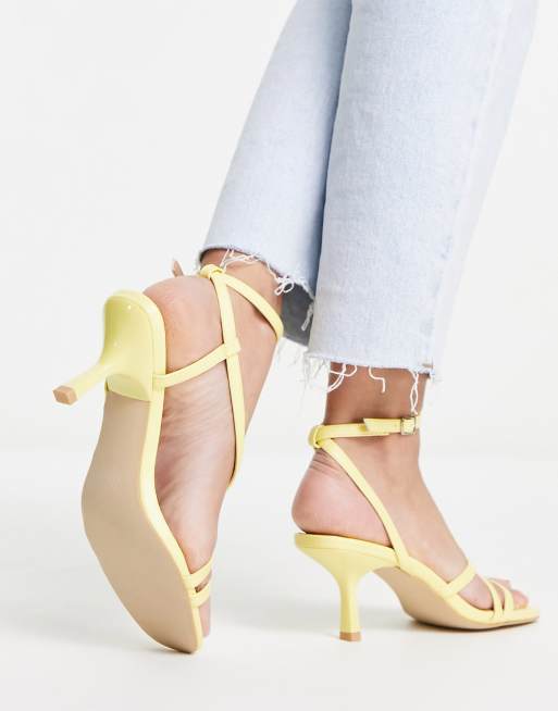 New Look - Sandales à talon aiguille et brides - Jaune, 2 de 4