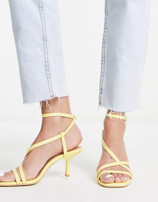 New Look - Sandales à talon aiguille et brides - Jaune, 4 de 4