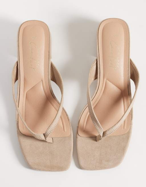 New Look - Sandales à talon carré et entre-doigts - Marron clair, 2 de 4