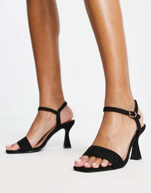 New Look Sandales talon mi haut vas Noir ASOS