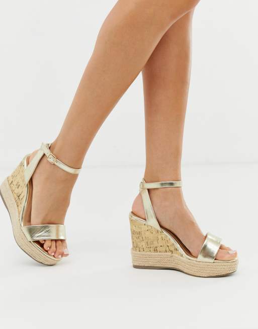 New Look Sandales compens es style espadrilles brides Dor