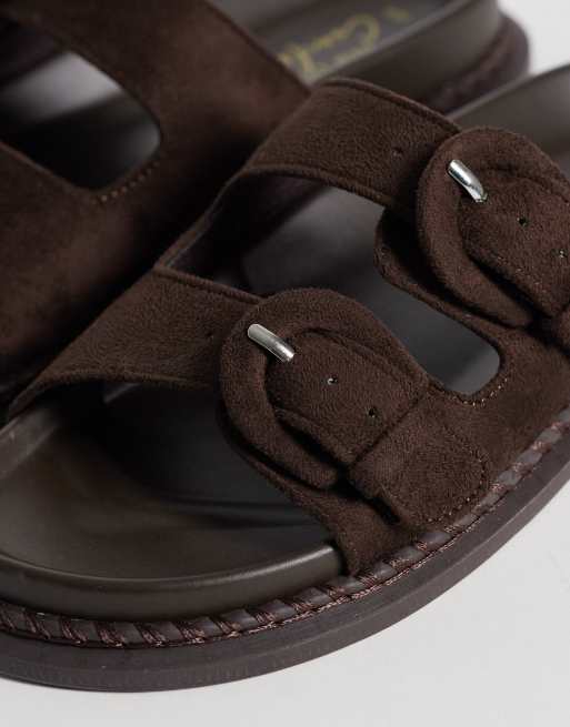 New Look - Sandales en imitation daim avec double bride à boucle - Marron moyen, 2 de 4