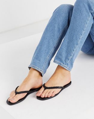New Look plaited strap flat sandal in black - ASOS Price Checker