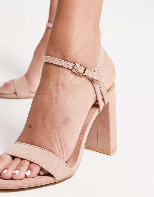 New Look – Sandaletten in Hellbeige mit Blockabsatz und offener Zehenpartie, 3 von 4