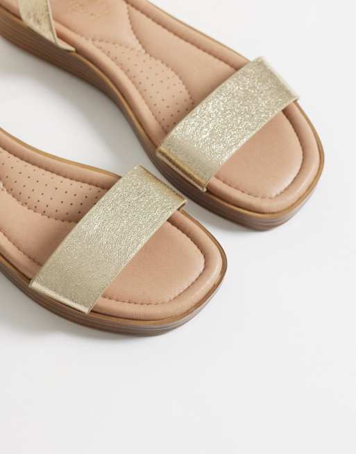 New Look - Sandali color oro con fascette incrociate, 3 di 4