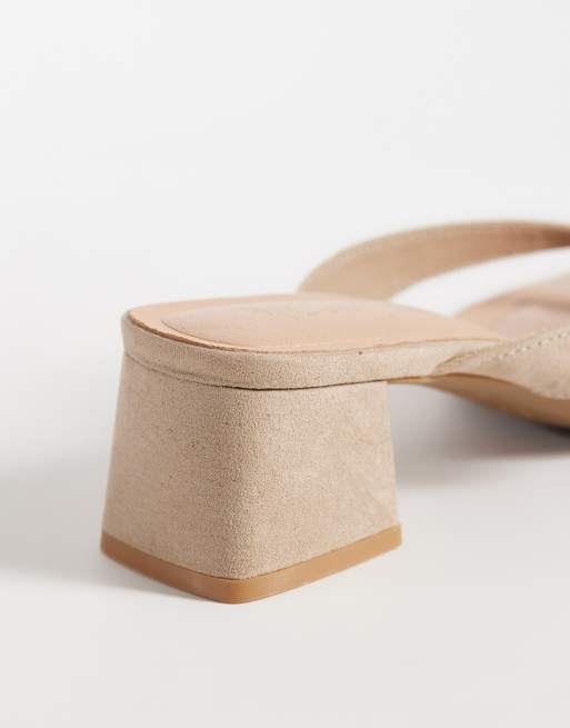 New Look - Sandali infradito marrone chiaro con tacco largo, 3 di 4