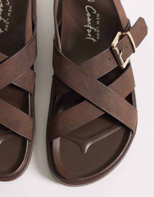 New Look - Sandali marroni con cinturino posteriore, 2 di 4