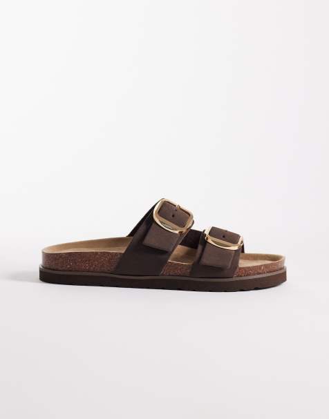 New Look - Sandali marroni con doppie fibbie - view 1