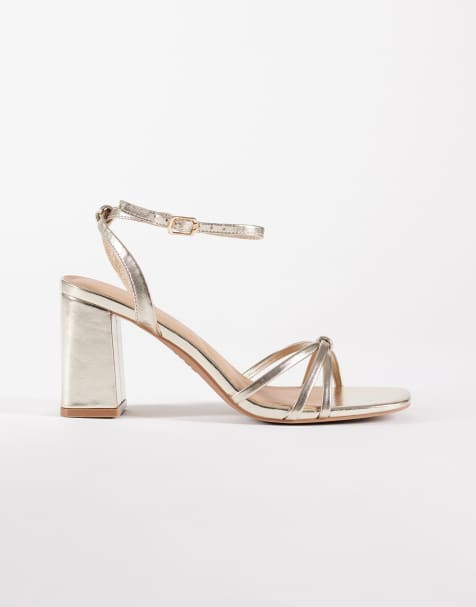 New Look - Sandali oro con tacco e dettaglio annodato - view 1