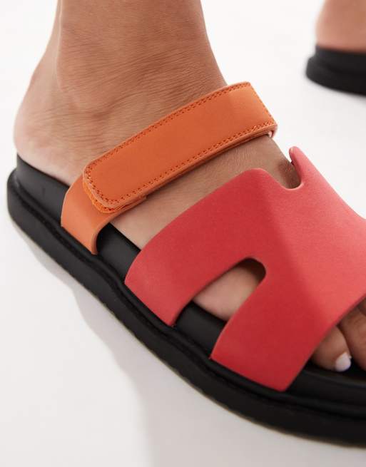 New Look - Sandali rossi con fascetta adesiva e cut-out, 3 di 4