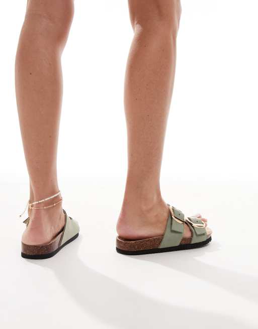 New Look - Sandali verde menta con fibbie e fascette doppie, 4 di 4