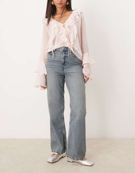 New Look Santa wide leg jeans in blue - view 1