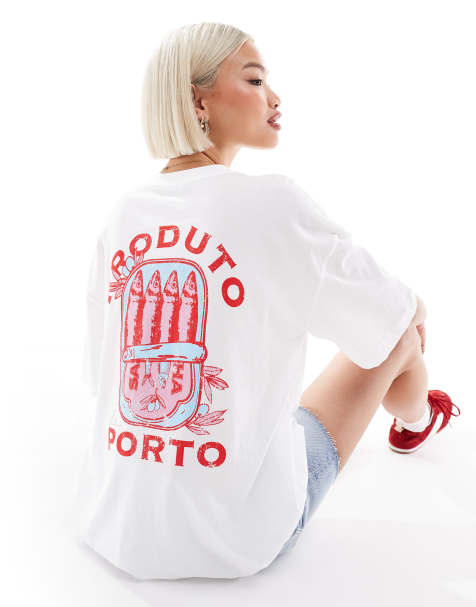 New Look – Sardine – Oversize-T-Shirt in Weiß mit Logo - view 1