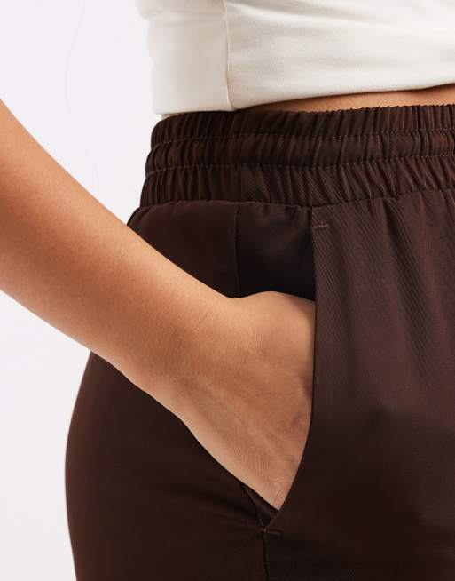 New Look - Satijnen broek met wijde pijpen in bruin, 3 van 5