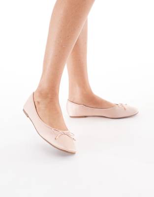  satin ballet flat in blush