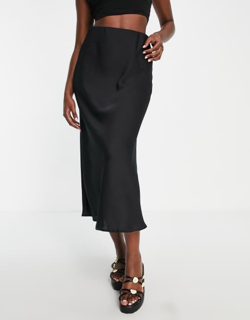 Satin midi hotsell skirt ally