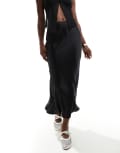 [New Look] New Look satin bias midi skirt in black 10 BLACK