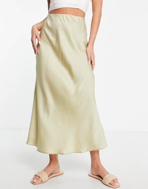 Silk look clearance midi skirt