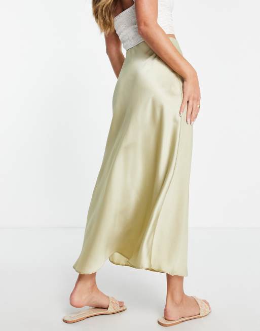 Light green outlet midi skirt