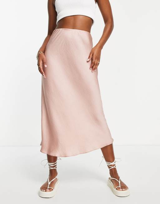 Newlook pink midi skirt sale