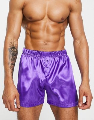 New Look satin boxers in purple