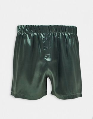 New Look satin boxers in green