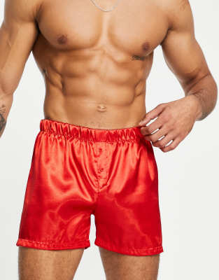 New Look satin boxers in red