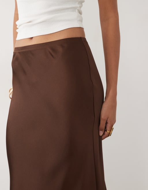 New Look Satin-Maxirock in Dunkelbraun, 5 von 5