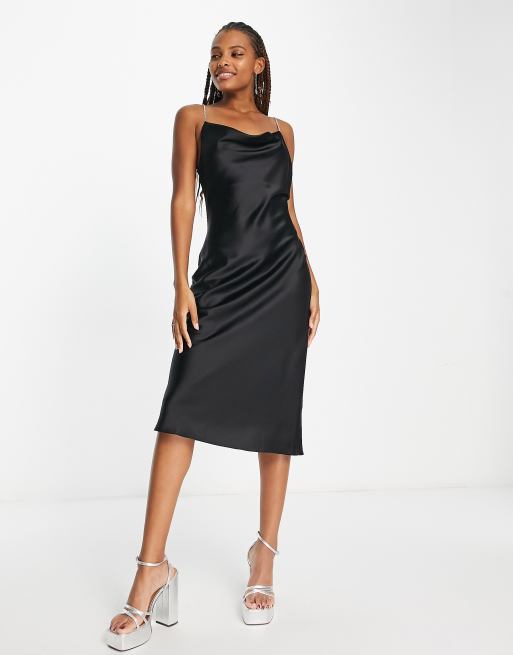 Silky midi outlet dress