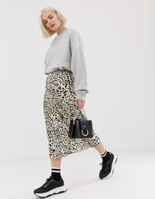 satin skirt leopard print