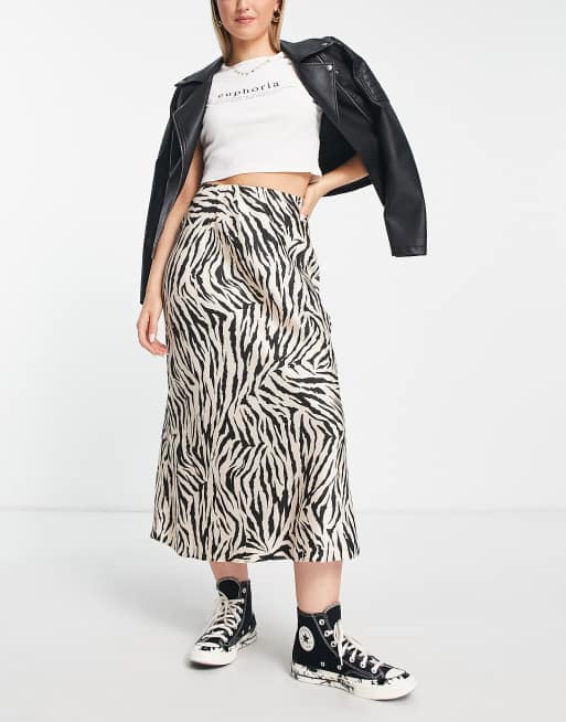 Black and white zebra print skirt sale