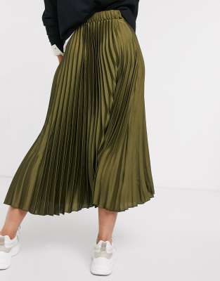 pleated midi skirt new look