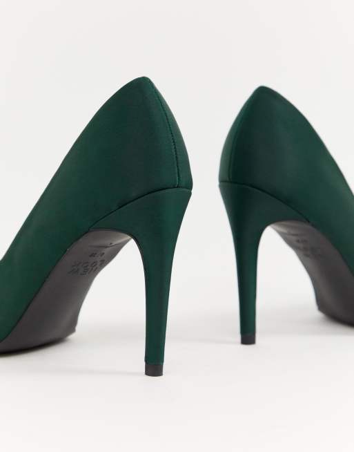 Dark green satin on sale heels